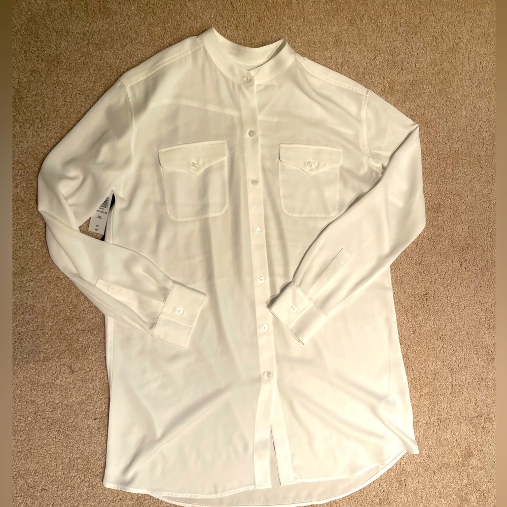 Aritzia oversized satin shirt